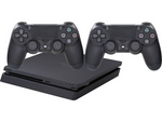 Lade das Bild in den Galerie-Viewer, PS4 Slim 1 TB, schwarze Konsole + 2. DualShock 4
