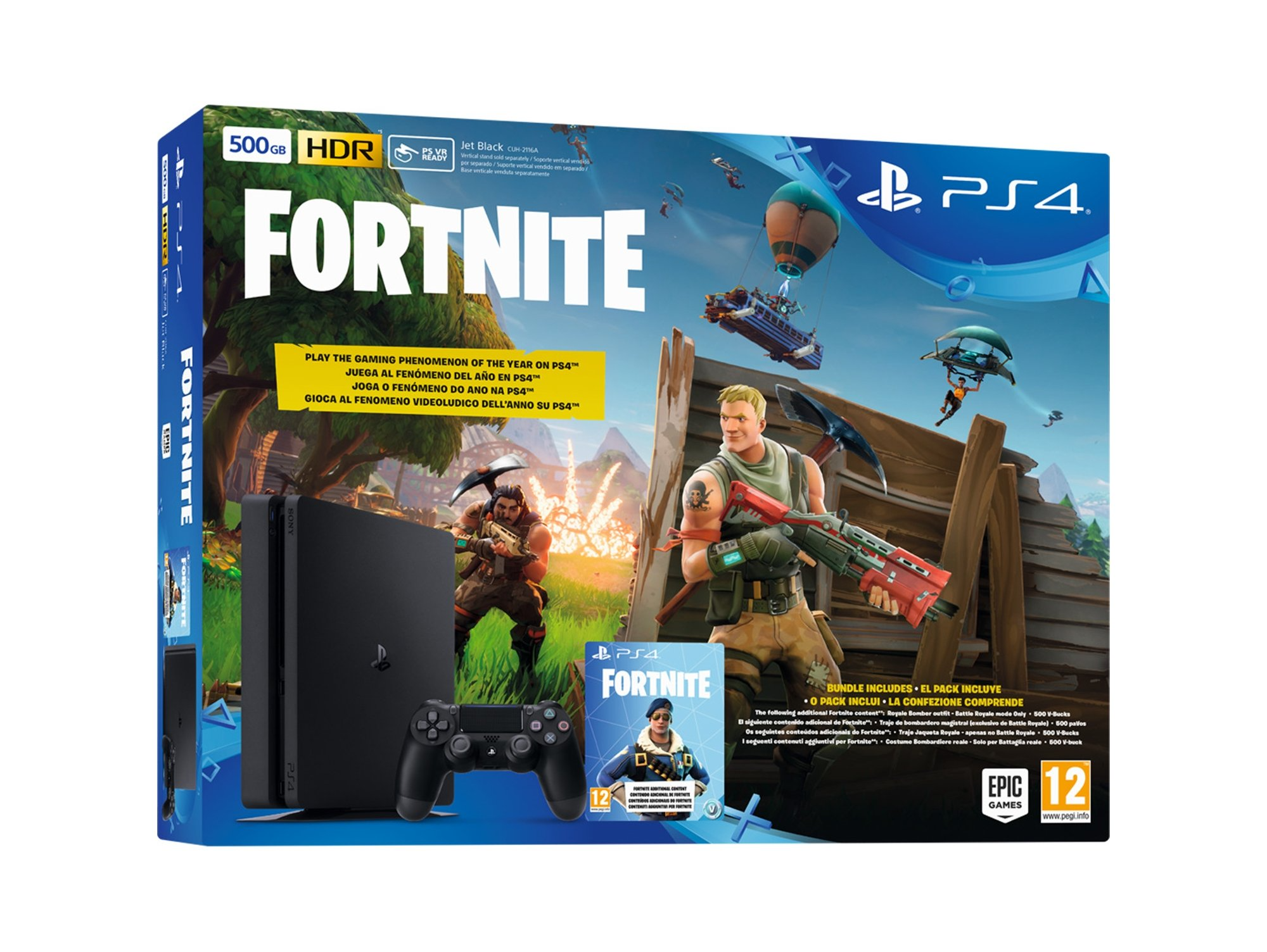 PS4 Slim-Konsole + Fortnite-Gutschein (500 GB)