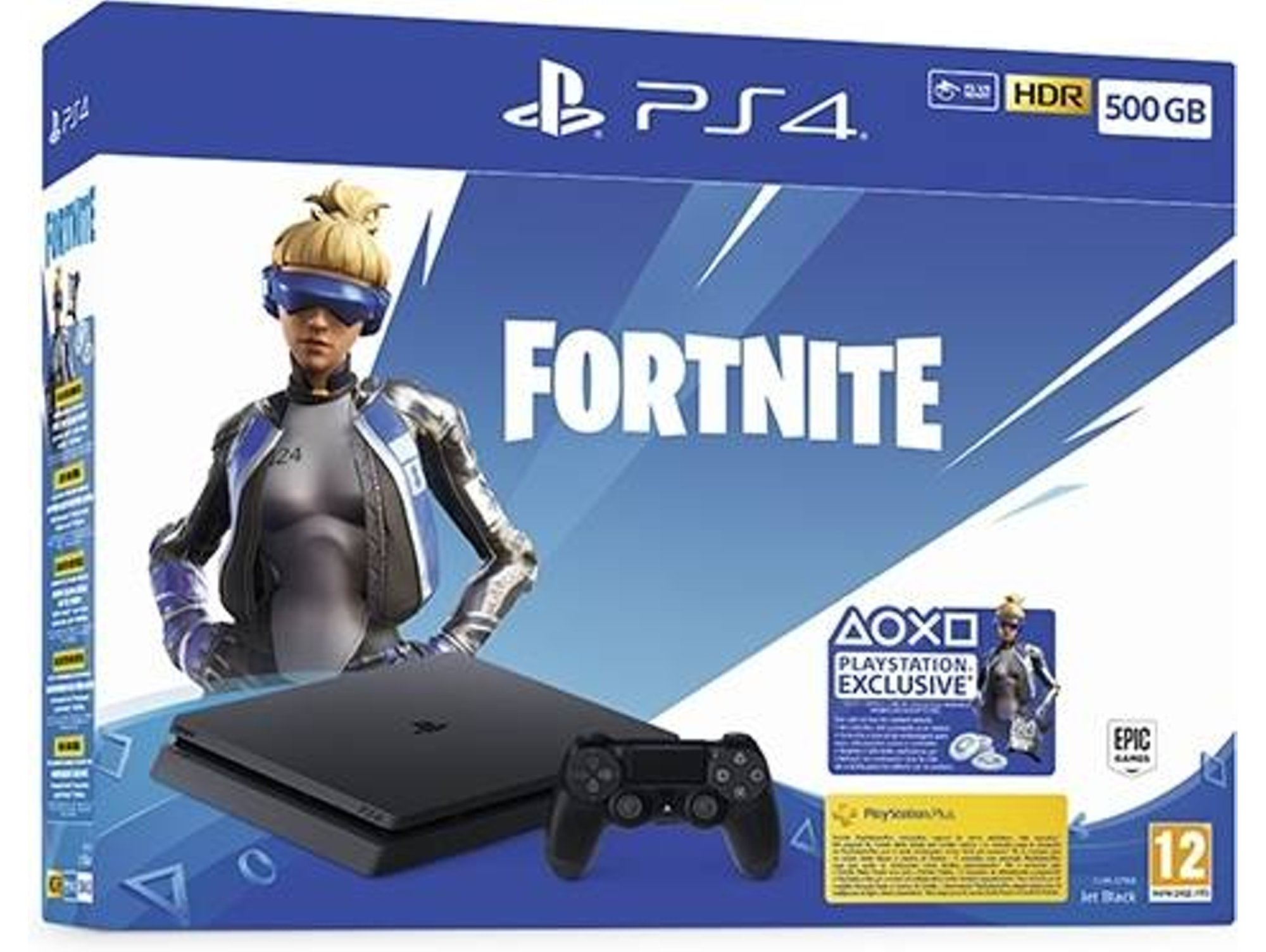 PS4 Slim-Konsole + Fortnite + Gutschein (500 GB)