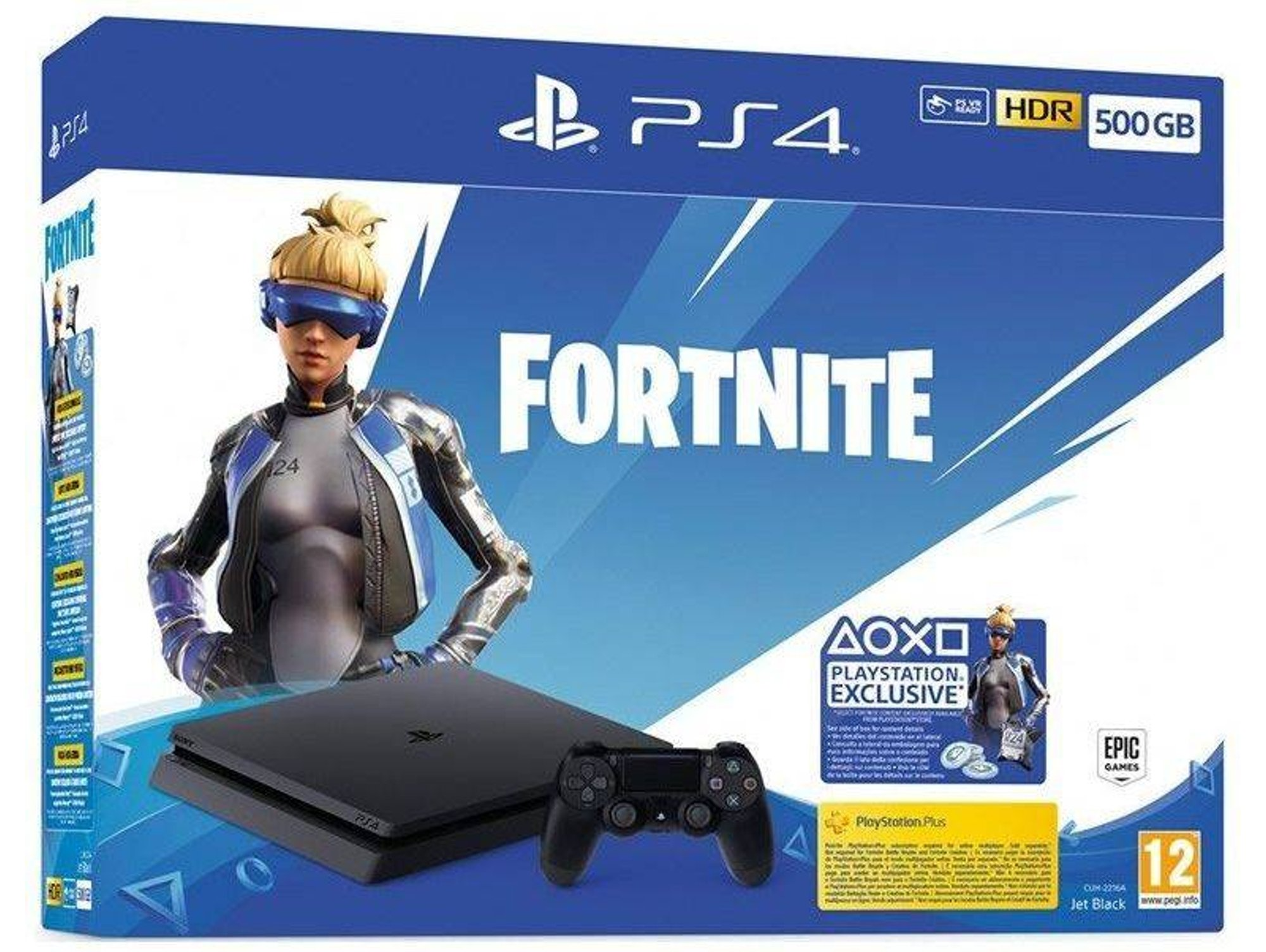 PS4 Slim-Konsole + Fortnite + Gutschein (500 GB)