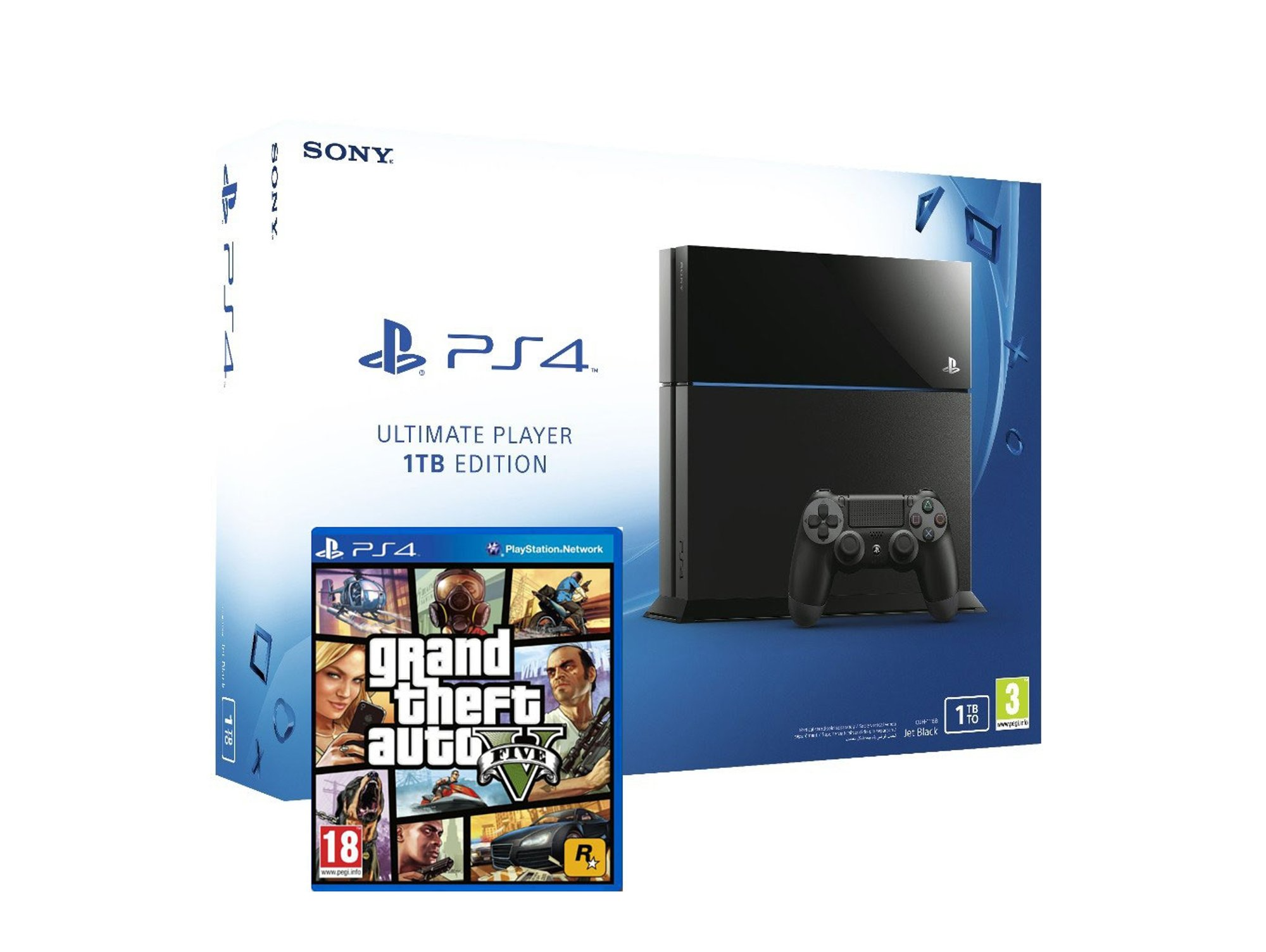 PS4-Konsole mit 1 TB + PS4-Spiel GTA V